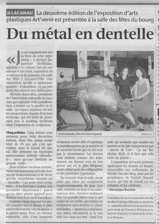 10-Sud-Ouest-2 sept 08-Expo Art'Venir Lacanau